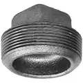 Square Head Plug: Malleable Iron, 4 in Fitting Pipe Size, Male NPT, Class 150