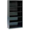 34-1/2" x 13-1/2" x 66" Stationary Bookcase with 5 Shelves, Black