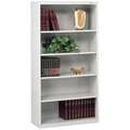 34-1/2" x 13-1/2" x 66" Stationary Bookcase with 5 Shelves, Light Gray