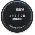 ENM Hour Meter, 24VAC Operating Voltage, Number of Digits: 6, Round Bezel Face Shape