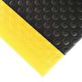 Notrax Antifatigue Mat: Bubble, 2 ft x 3 ft, 1/2 in Thick, Black with Yellow Border, PVC Foam, Beveled Edge