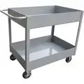 Steel Flat Handle Deep Shelf Utility Cart, 1200 lb. Load Capacity, Number of Shelves: 2