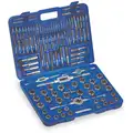 110-Piece High Speed Steel Tap and Die Set with #4 to 3/4", M6 to M18 Size Range