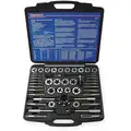 45-Piece Carbon Steel Tap and Die Set with 1/4" to 1" Size Range