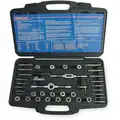 39-Piece Carbon Steel Tap and Die Set with #4 to 1/2" Size Range