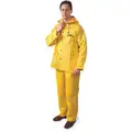 3-Piece Rain Suit with Jacket/Bib Overall, ANSI Class: Unrated, M, Yellow, High Visibility: No