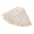 Rubbermaid Wet Mop: Cotton, 16 oz Dry Wt, 1 in Headband Size, White, Cut Mop End