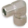 Male Elbow, 90, 1/4" Tube Size, 1/4" Pipe Size - Pipe Fitting, Metal, 9/16" Hex Size