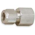 Female Connector, 3/8" Tube Size, 1/4" Pipe Size - Pipe Fitting, Metal, 7/8" Hex Size