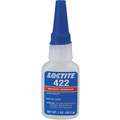 Loctite Instant Adhesive: 422, Plastics, 1 fl oz., Bottle, Clear, Thick Liquid, 50 g/L and Under