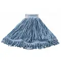 Rubbermaid Wet Mop: Synthetic, 18 oz. Dry Wt, 5 in Headband Size, Blue