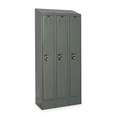 Dark Gray Wardrobe Locker, (1) Tier, (3) Wide Openings: 3, 36" W X 15" D X 83" H
