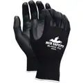 Mcr Safety Coated Gloves, M, Palm, Polyurethane Glove Coating Material, 3 ANSI/ISEA Abrasion Level, 1 PR