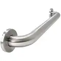 Length 18", Smooth, Stainless Steel, Grab Bar, Silver