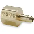 Barbed Female Connector, Brass, 1/4" Barb Size
