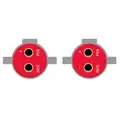 Tectran 12 ft. Vertical Dual Pole Liftgate Cord, Coiled, 4 AWG, Metal Plugs, Black and Red