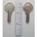 Kaba Ilco Key Blank, Commercial/Residential, Nickel Silver Plated Over Brass, PK 10