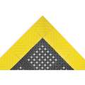 Drainage Mat, 6 ft. L, 3 ft. 6" W, 1" Thick, Rectangle, Black with Yellow Border