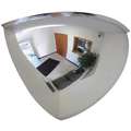 Indoor Wall or Ceiling Mount Quarter Dome Mirror; 32" dia., 600 sq. ft. Approx. Viewing Distance