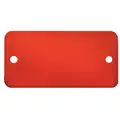 Blank Valve Tag, Aluminum, Height: 2", Width: 4", Red