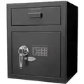 Barska Cash Depository Safe: Black, 51 lb Net Wt, 2.3 cu ft. Capacity, Not Specified, 2 Doors