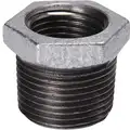 Galvanized Malleable Iron Hex Bushing, 2" x 3/4" Pipe Size, MNPT x FNPT Connection Type