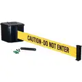 Retracta-Belt Wall Mounted Retractable Belt Barrier, Yellow with Black Text, Caution - Do Not Enter