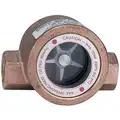 Bronze Window Sight Flow Indicator with Impeller, 3/4" Pipe Size, FNPT Connection Type