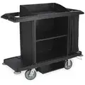 Rubbermaid Black, Housekeeping Cart, Overall Length 60", Overall Width 22", Overall Height 50"