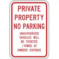 Lyle Parking Sign: 18 in x 12 in Nominal Sign Size, Aluminum, 0.063 in, High Intensity Prismatic