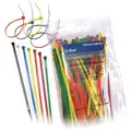 Cable Tie Kit: 100 Pieces, Nylon 6/6, Stainless Steel Barb Locking, Assorted Colors, 100 PK