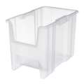 Akro-Mils Industrial Grade Polymer Stacking Bin; 75 lb. Load Capacity, 12-1/2" H x 17-1/2" L x 10-7/8" W, Clear