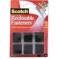 Hook-and-Loop-Type Reclosable Fastener Squares with Acrylic Adhesive, Black, 7/8" x 7/8", 24PK