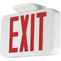 LED Universal Exit Sign with Battery Backup, Red Letters and 1 or 2 Sides, 7-13/64" H x 11-39/64" W