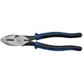 Klein Tools Linemans Plier: Flat, 8-7/8"Overall L, 1-1/2" Jaw L, 1-1/4" Jaw W, 5/8" Jaw Thick