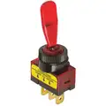 Battery Doctor Toggle Switch: SPST, 3 Connections, On/Off, Red, Black, 1/4 in Male