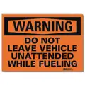 VinylVehicle or Driver Safety Sign with Warning Header, 10" H x 14" W