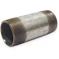 Nipple: Galvanized Steel, 1/2" Nominal Pipe Size, 2" Overall Length, Threaded on Both Ends, Welded