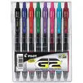 Retractable Fine-Point G2 Gel Ink Roller Ball Pen, 0.7 mm, Black, Blue, Burgundy, Green, Pink, Purpl