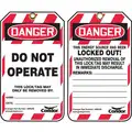 Condor Lockout Tag, Plastic, Do Not Operate This Lock/Tag May Only Be Removed By, 5-3/4" x 3-1/4", 100 PK