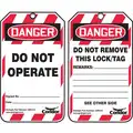 Condor Lockout Tag, Plastic, Do Not Operate, 5-3/4" x 3-1/4", 10 PK