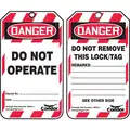 Lockout Tag, Plastic, Do Not Operate, 5-3/4" x 3-1/4", 25 PK