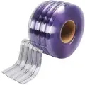 Tmi Replacement Strips: 8 in Strip Wd, 150 ft Roll Lg, 0.08 in Strip Thick, Clear, Roll, PVC, Ribbed