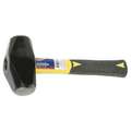 Ability One Steel Drilling Hammer: Fiberglass Handle, 4 lb Head Wt, 2 1/4 in Dia, 10 in Overall Lg, Round Shape