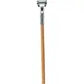 Tough Guy Dust Mop Handle, Clip On Mop Connection Type, Natural, Wood, 60" Handle Length