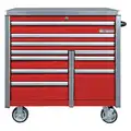 Rolling Cabinet,42&quot; W,Red,Steel