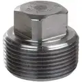 304 Stainless Steel Square Head Plug, MNPT, 2" Pipe Size - Pipe Fitting