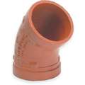 45&deg; Elbow: Ductile Iron, 3 in x 3 in Pipe Size, Grooved, Class 150, Orange