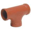 Tee: Ductile Iron, 3 in x 3 in x 3 in Pipe Size, Grooved, Class 150, Orange