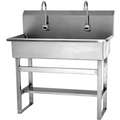 Stainless Steel Wash Station, With Faucet, Floor Mounting Type, Stainless Steel